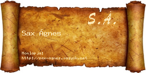 Sax Ágnes névjegykártya