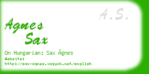 agnes sax business card